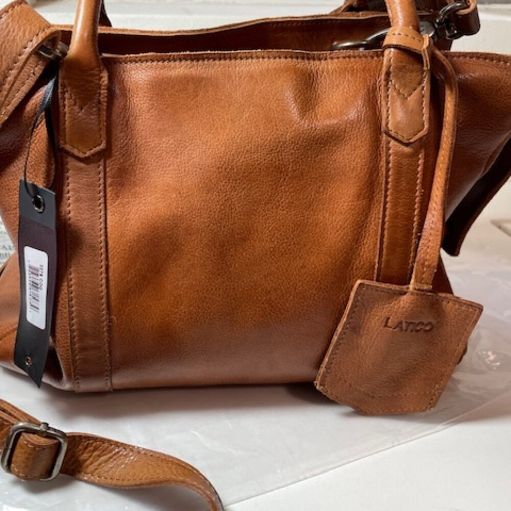 Latico Leathers James Leather Crossbody Bag in Cognac Excellent - Picture 5 of 11